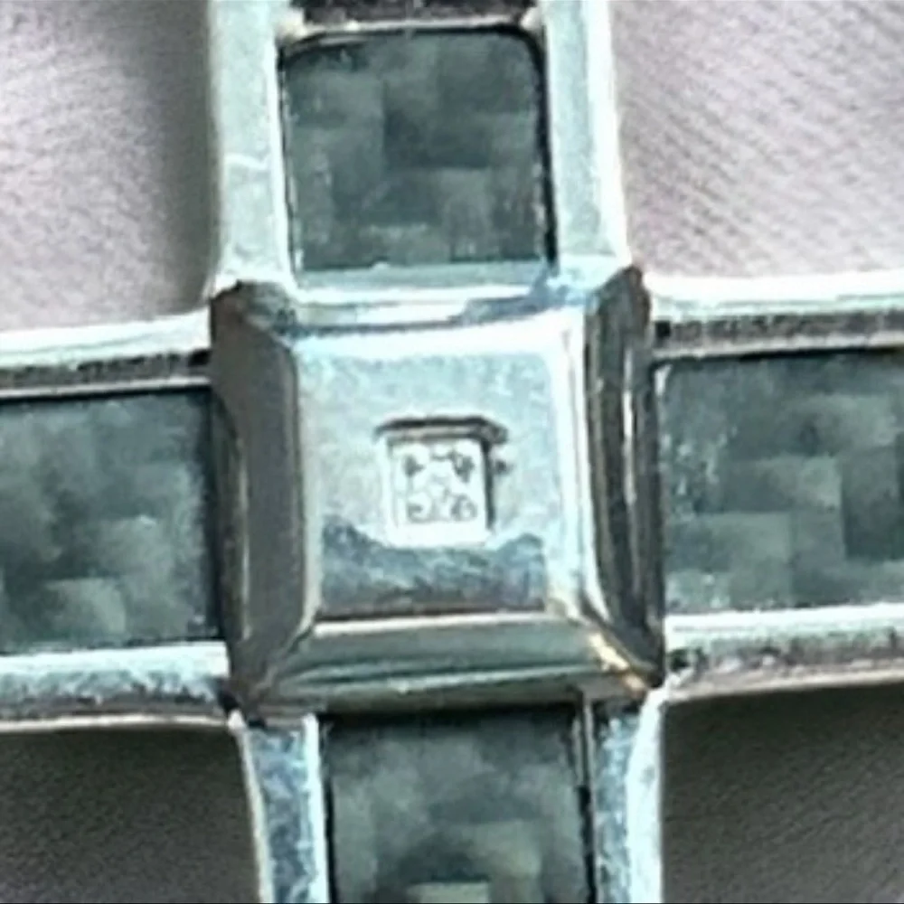 Stainless Steel Carbon Fiber inlay with diamond accent in center